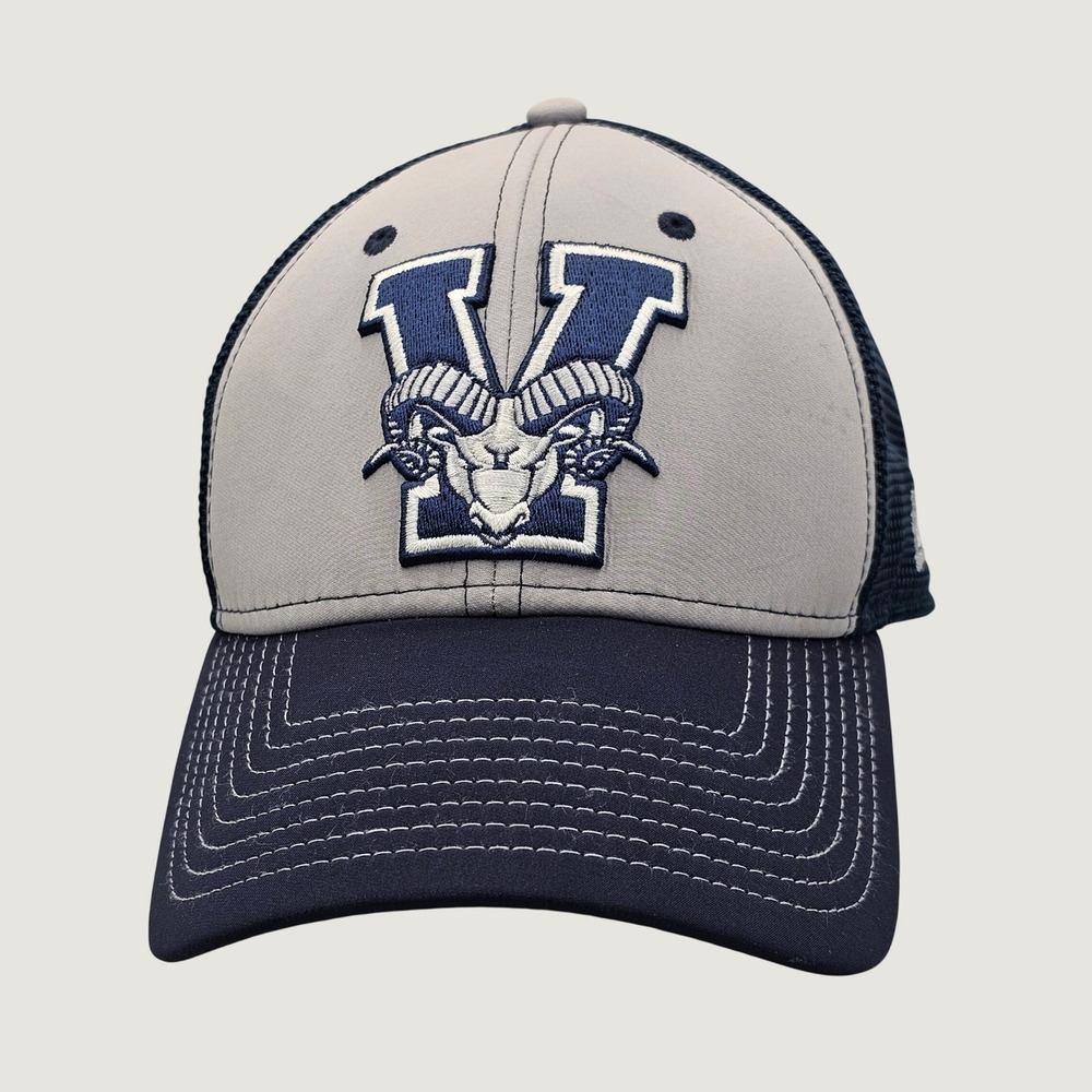Dome Headwear Style III Custom Mesh Snapback Hat Gray Blue Ram Mascot Logo Cap